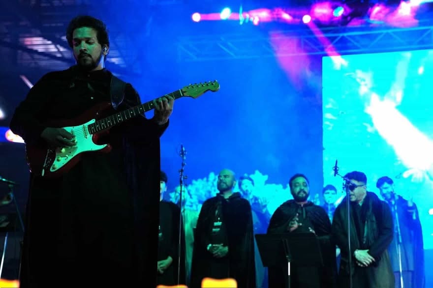 Band performing on stage